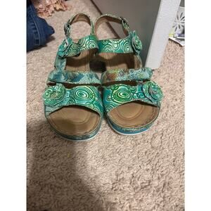 Spring step L’artiste joelina sandal sz 39 EUC green aqua